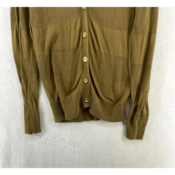Wallace Sweater Women's S Brown Striped Knitted Ribbed V-Neck Button Up Cardigan - Picture 6 of 9
